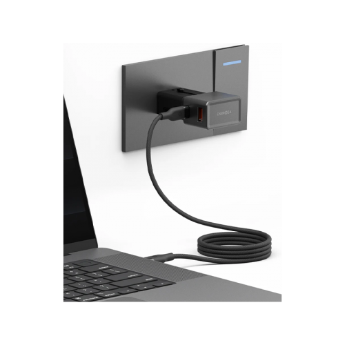 ENERGEA TRAVELWORLD ADAPTER 25, 1A1C 25W - GUNMETAL BLACK