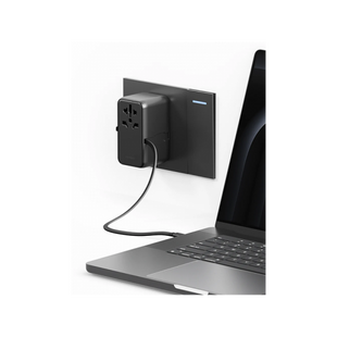 ENERGEA TRAVELWORLD ADAPTER GAN85 WITH 80CM TYPE-C CABLE, 3C1A 85W - GUNMETAL