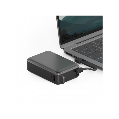ENERGEA COMPAC ULTRA 67, 20000MAH POWERBANK WITH BUILT IN USB-C CABLE PD67W - GUN