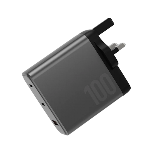 ENERGEA AMPCHARGE GAN100, 3C PD/PPS/SCP/QC3.0/AFC/FCP/ WALL CHARGER,100W (UK) - GUNMETAL