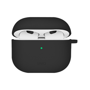 UNIQ NEXO ACTIVE HYBRID SILICONE AIRPODS 4TH GEN (2024) CASE WITH SPORTS EAR HOOKS - BLACK (BLACK)