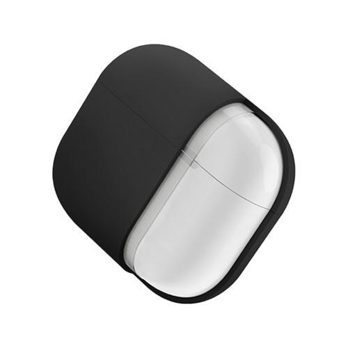 UNIQ NEXO ACTIVE HYBRID SILICONE AIRPODS 4TH GEN (2024) CASE WITH SPORTS EAR HOOKS - BLACK (BLACK)