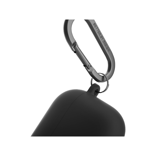 UNIQ NEXO ACTIVE HYBRID SILICONE AIRPODS 4TH GEN (2024) CASE WITH SPORTS EAR HOOKS - BLACK (BLACK)