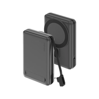 ENERGEA MAGPAC PRO PLUS, 10000MAH MAGSAFE COMPATIBLE QI2 POWER BANK WITH BUILT-IN CABLE AND STAND - GUN/BLK