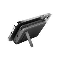 ENERGEA MAGPAC PRO PLUS, 10000MAH MAGSAFE COMPATIBLE QI2 POWER BANK WITH BUILT-IN CABLE AND STAND - GUN/BLK