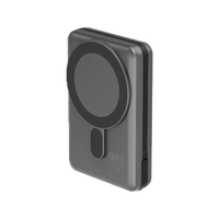 ENERGEA MAGPAC PRO PLUS, 10000MAH MAGSAFE COMPATIBLE QI2 POWER BANK WITH BUILT-IN CABLE AND STAND - GUN/BLK