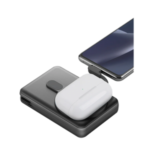 ENERGEA MAGPAC PRO PLUS, 10000MAH MAGSAFE COMPATIBLE QI2 POWER BANK WITH BUILT-IN CABLE AND STAND - GUN/BLK