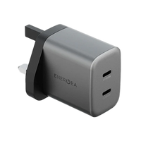 ENERGEA AMPCHARGE GAN45, 2C PD/PPS/QC3.0 WALL CHARGER,45W (UK) - GUNMETAL