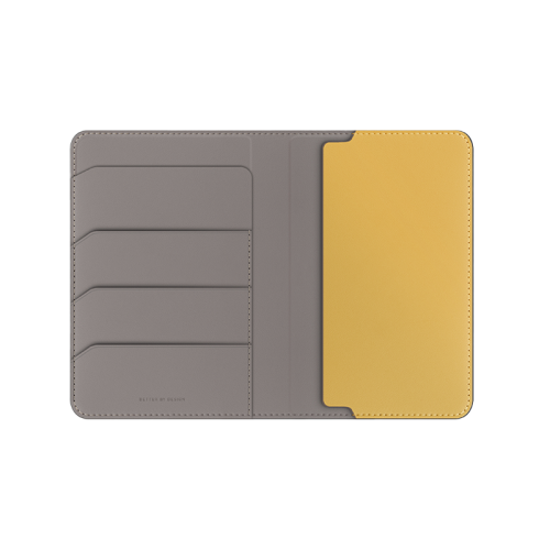 UNIQ BELMONT PASSPORT HOLDER WITH RFID-BLOCKING  - FLINT GREY (FLINT GREY/CANARY YELLOW)