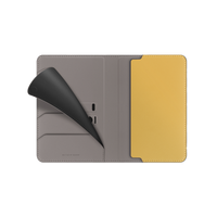 UNIQ BELMONT PASSPORT HOLDER WITH RFID-BLOCKING  - FLINT GREY (FLINT GREY/CANARY YELLOW)
