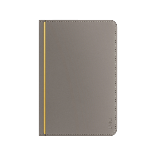 UNIQ BELMONT PASSPORT HOLDER WITH RFID-BLOCKING  - FLINT GREY (FLINT GREY/CANARY YELLOW)