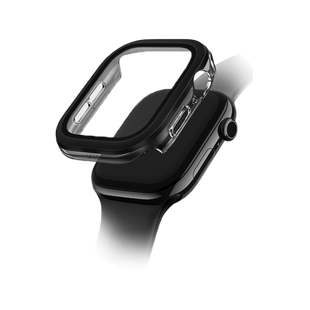 UNIQ VOUTE WATCH CASE WITH TEMPERED GLASS SCREEN 42MM - JET BLACK (JET BLACK)