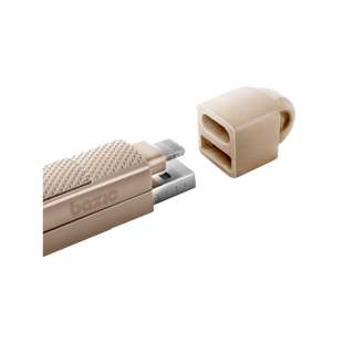 BAZIC GOCHARGE ALUCABLE, 4 IN 1 ALUMINIUM CHARGING CABLE WITH USB A/C INPUT AND USB C/LIGHTNING OUTPUT. PD FAST CHARGE 15CM - GOLD