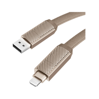 BAZIC GOCHARGE ALUCABLE, 4 IN 1 ALUMINIUM CHARGING CABLE WITH USB A/C INPUT AND USB C/LIGHTNING OUTPUT. PD FAST CHARGE 1M - GOLD