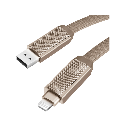 BAZIC GOCHARGE ALUCABLE, 4 IN 1 ALUMINIUM CHARGING CABLE WITH USB A/C INPUT AND USB C/LIGHTNING OUTPUT. PD FAST CHARGE 1M - GOLD