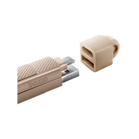 BAZIC GOCHARGE ALUCABLE, 4 IN 1 ALUMINIUM CHARGING CABLE WITH USB A/C INPUT AND USB C/LIGHTNING OUTPUT. PD FAST CHARGE 1M - GOLD