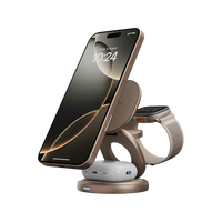 BAZIC GOMAG GYRE, 360 ROTATING BASE 3 IN 1 WIRELESS CHARGER WITH APPLE WATCH AND AIRPODS CHARGING - GOLD