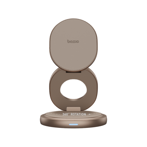 BAZIC GOMAG GYRE, 360 ROTATING BASE 3 IN 1 WIRELESS CHARGER WITH APPLE WATCH AND AIRPODS CHARGING - GOLD