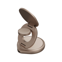 BAZIC GOMAG GYRE, 360 ROTATING BASE 3 IN 1 WIRELESS CHARGER WITH APPLE WATCH AND AIRPODS CHARGING - GOLD