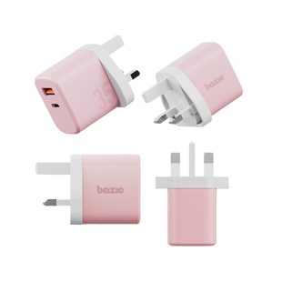 BAZIC GOPORT VELOX BUNDLE, 1C1A CHARGER 35W(UK) WITH WEAVE CABLE - PEACH