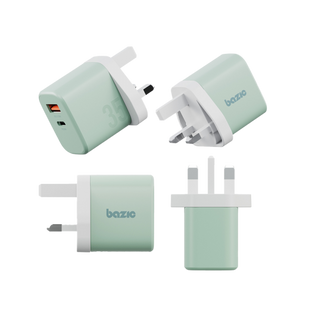 BAZIC GOPORT VELOX BUNDLE, 1C1A CHARGER 35W(UK) WITH WEAVE CABLE - PISTACHIO