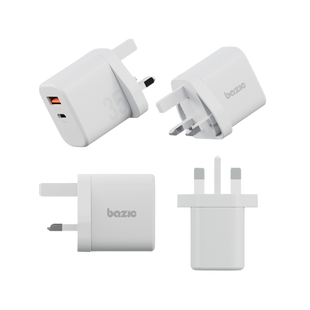 BAZIC GOPORT VELOX BUNDLE, 1C1A CHARGER 35W(UK) WITH WEAVE CABLE - VANILLA
