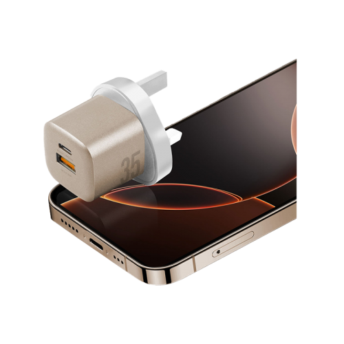 ENERGEA AMPCHARGE GAN35, 1C1A PD/PPS/QC3.0 WALL CHARGER,35W (UK) - GOLD
