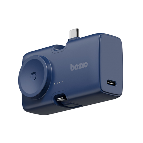 BAZIC GOPOWER KODA, 2IN1 5000MAH FOLDABLE USB-C / LIGHTNING PIN POWERBANK WITH APPLE WATCH CHARGER - BLUEBERRY