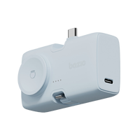 BAZIC GOPOWER KODA, 2IN1 5000MAH FOLDABLE USB-C / LIGHTNING PIN POWERBANK WITH APPLE WATCH CHARGER - BUBBLEGUM