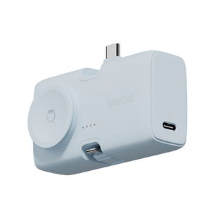 BAZIC GOPOWER KODA, 2IN1 5000MAH FOLDABLE USB-C / LIGHTNING PIN POWERBANK WITH APPLE WATCH CHARGER - BUBBLEGUM