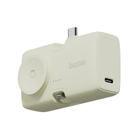 BAZIC GOPOWER KODA, 2IN1 5000MAH FOLDABLE USB-C / LIGHTNING PIN POWERBANK WITH APPLE WATCH CHARGER - PISTACHIO