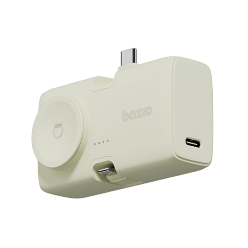 BAZIC GOPOWER KODA, 2IN1 5000MAH FOLDABLE USB-C / LIGHTNING PIN POWERBANK WITH APPLE WATCH CHARGER - PISTACHIO