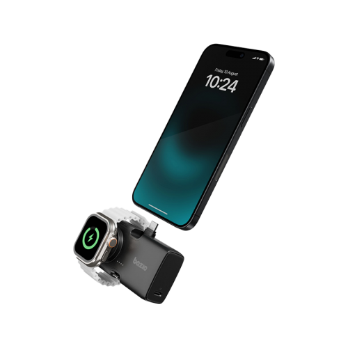 BAZIC GOPOWER KODA, 2IN1 5000MAH FOLDABLE USB-C / LIGHTNING PIN POWERBANK WITH APPLE WATCH CHARGER - TRUFFLE