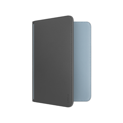 UNIQ BELMONT PASSPORT HOLDER TRACKER WITH RFID-BLOCKING - CHARCOAL (CHARCOAL/WASHED BLUE)