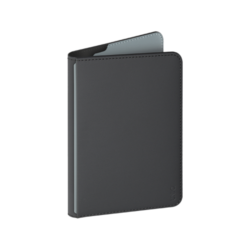 UNIQ BELMONT PASSPORT HOLDER TRACKER WITH RFID-BLOCKING - CHARCOAL (CHARCOAL/WASHED BLUE)