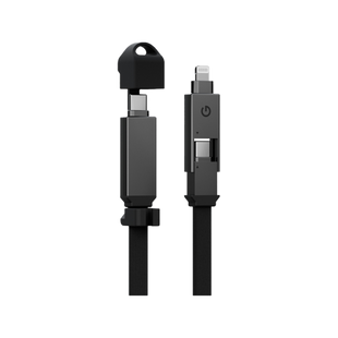 ENERGEA SHEATH 2-IN-1  C TO C + LIGHTNING CABLE, 480MBPS, 60W, 15CM -GUN