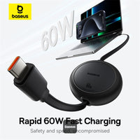 Baseus Free2Pull Mini Cable USB-C to USB-C 60W 1m - Cluster Black