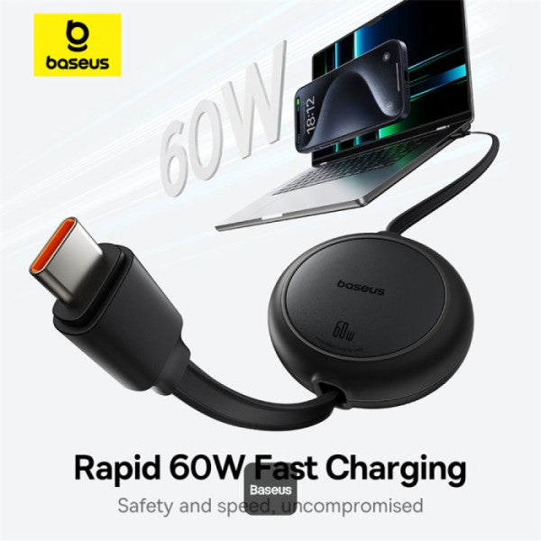 Baseus Free2Pull Mini Cable USB-C to USB-C 60W 1m - Cluster Black