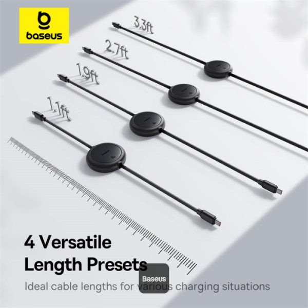 Baseus Free2Pull Mini Cable USB-C to USB-C 60W 1m - Cluster Black