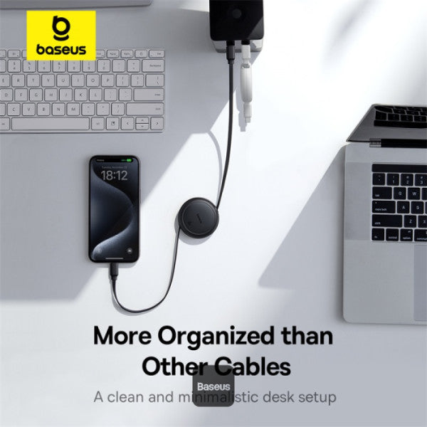 Baseus Free2Pull Mini Cable USB-C to USB-C 60W 1m - Cluster Black