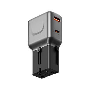 Energea TravelGo 1-Port USB-C & USB-A 35W PD Travel Adapter - Gunmetal Black
