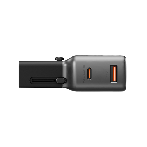 Energea TravelGo 1-Port USB-C & USB-A 35W PD Travel Adapter - Gunmetal Black