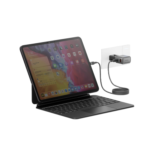 Energea TravelGo 1-Port USB-C & USB-A 35W PD Travel Adapter - Gunmetal Black