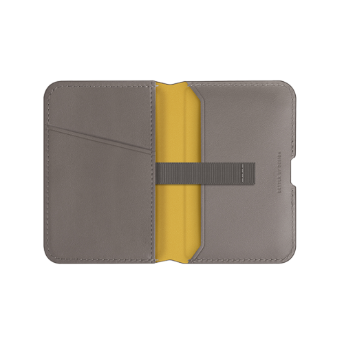 UNIQ LYDEN DS RFID-BLOCKING MAGNETIC WALLET - FLINT GREY (FLINT GREY/CANARY YELLOW)