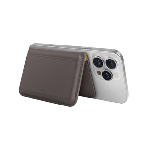 UNIQ LYDEN DS RFID-BLOCKING MAGNETIC WALLET - FLINT GREY (FLINT GREY/CANARY YELLOW)