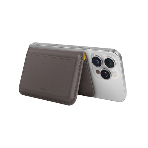 UNIQ LYDEN DS RFID-BLOCKING MAGNETIC WALLET - FLINT GREY (FLINT GREY/CANARY YELLOW)