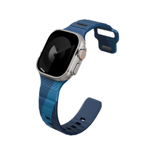UNIQ STRIDE DE FKM RUBBER APPLE WATCH STRAP 49/46/45/44MM -STORM (STORM/AEGEAN BLUE)