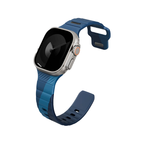 UNIQ STRIDE DE FKM RUBBER APPLE WATCH STRAP 49/46/45/44MM -STORM (STORM/AEGEAN BLUE)