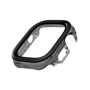 UNIQ VOUTE WATCH CASE WITH TEMPERED GLASS SCREEN 49MM - JET BLACK (JET BLACK)