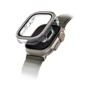 UNIQ VOUTE WATCH CASE WITH TEMPERED GLASS SCREEN 49MM - TITANIUM SILVER (TITANIUM SILVER)